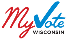 The words 'My Vote Wisconsin' are displayed in a logo.