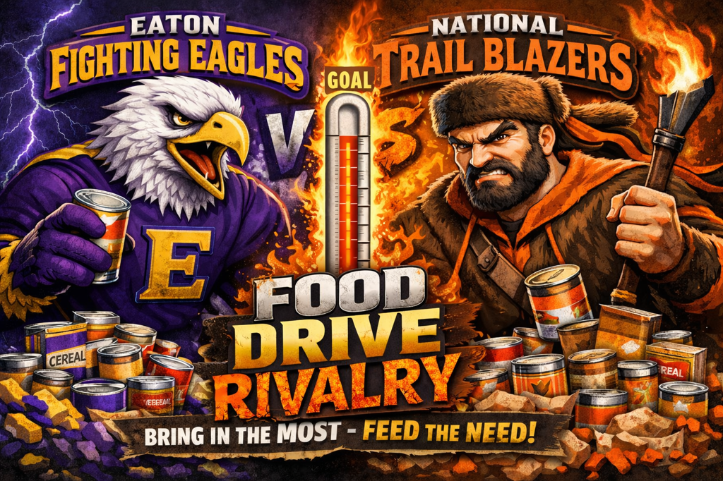 Eaton Community School District Challenges National Trail School District to a food drive to fulfill holiday meals for Jacobundefineds Ladder. Jacobundefineds Ladder is a local nonprofit dedicated to feeding children in Preble County. All donations will benefit our families in need.  This friendly competition begins March 2nd and will end April 13th.  At the conclusion of this drive, each school district will weigh their donations by filling a truck, and we will announce the winning school district to our community. Donations can be dropped off at any Eaton Community School.