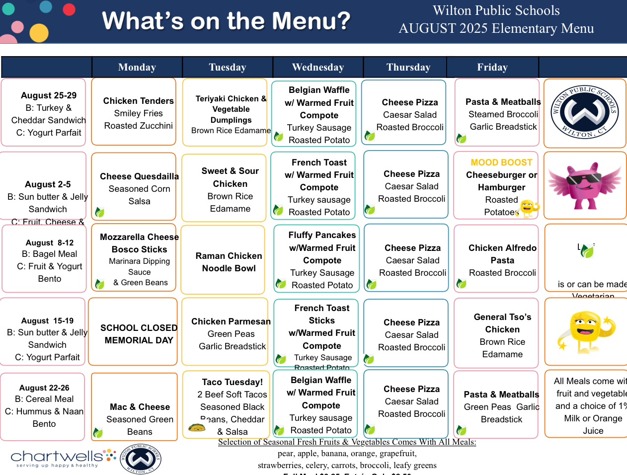 miller driscoll menu