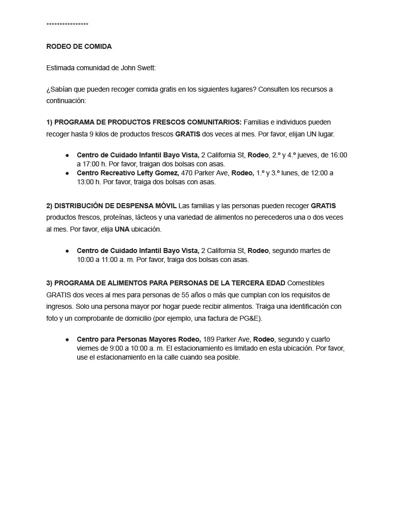 A document with Spanish text, likely instructions or guidelines, is displayed.