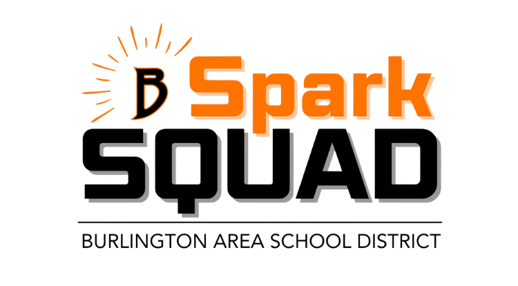 The Spark Squad logo features a stylized orange spark with the letter 'B' and the words 'Spark SQUAD'.