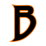 A stylized letter 'B' in black with an orange outline.