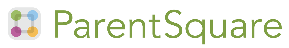 The ParentSquare logo features a colorful network of connected circles.