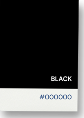 BLACK' hex code #000000'