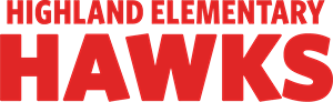 The words 'Highland Elementary Hawks' are displayed in red.