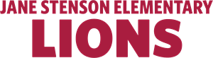 The words 'Jane Stevenson Elementary' and 'LIONS' are displayed in maroon text.