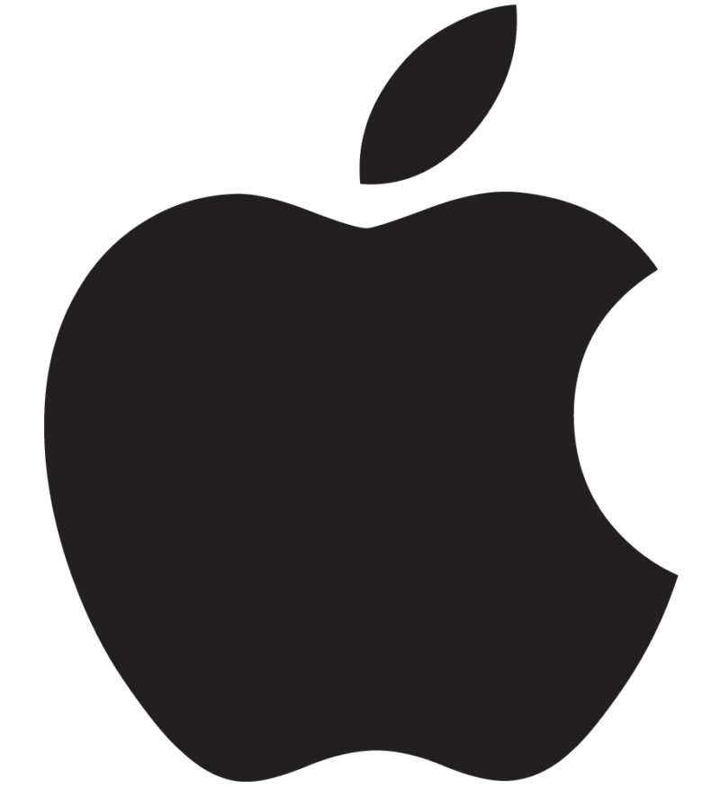 The iconic Apple logo, a stylized apple with a bite taken out.