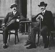 Giacomo Puccini with his friend, conductor Arturo Toscanini