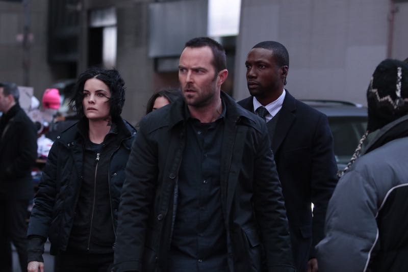 BLINDSPOT -- "Any Wounded Thief" Episode 116 -- Pictured: (l-r) Jaimie Alexander as Jane Doe, Sullivan Stapleton as Kurt Weller, Rob Brown as Edgar Reed -- (Photo by: Giovanni Rufino/NBC)
