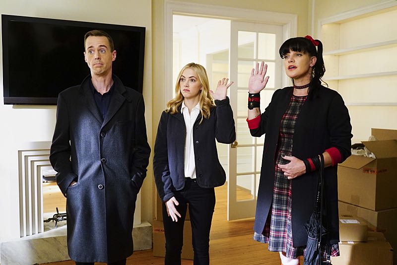 NCIS "Home of the Brave" Pictured: Sean Murray, Emily Wickersham, Pauley Perrette "Home of the Brave" -- Torres boldly breaks protocol when he learns a witness in an NCIS case is wanted by U.S. Immigration and Customs Enforcement. Also, Abby, Bishop and McGee woo landlord Tony DiNozzo Sr. (Robert Wagner) in the hope of subletting Tony's apartment, on NCIS, Tuesday, Nov. 1 (8:00-9:00 PM, ET/PT), on the CBS Television Network. Pictured: Sean Murray, Emily Wickersham, Pauley Perrette. Photo: Sonja Flemming/CBS é2016 CBS Broadcasting, Inc. All Rights Reserved