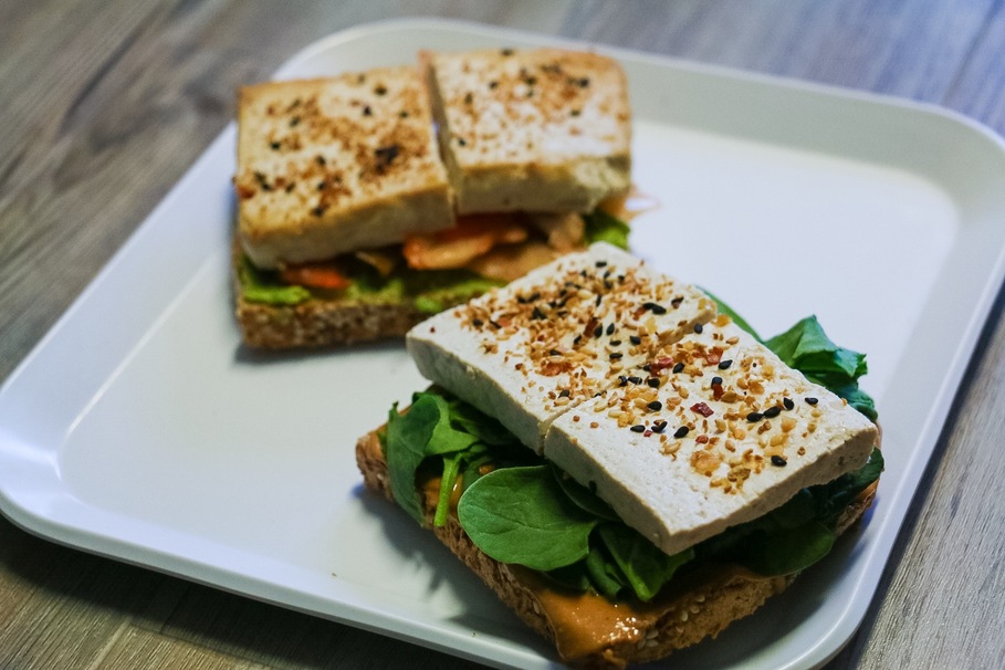 sandwich, spinach, cheese, bread, toast