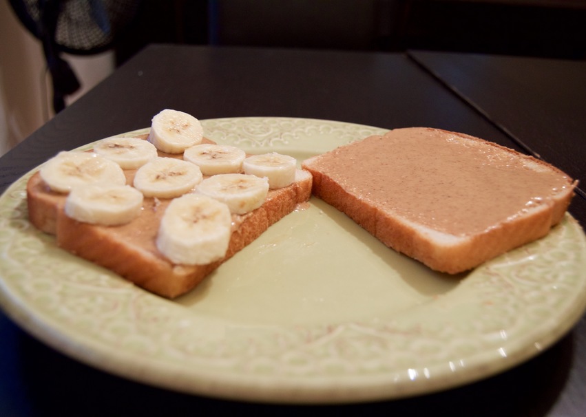 bread, banana, butter