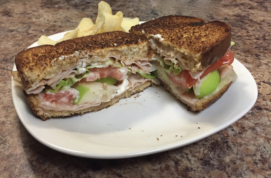 sandwich, ham, cheese, bread, turkey, avocado
