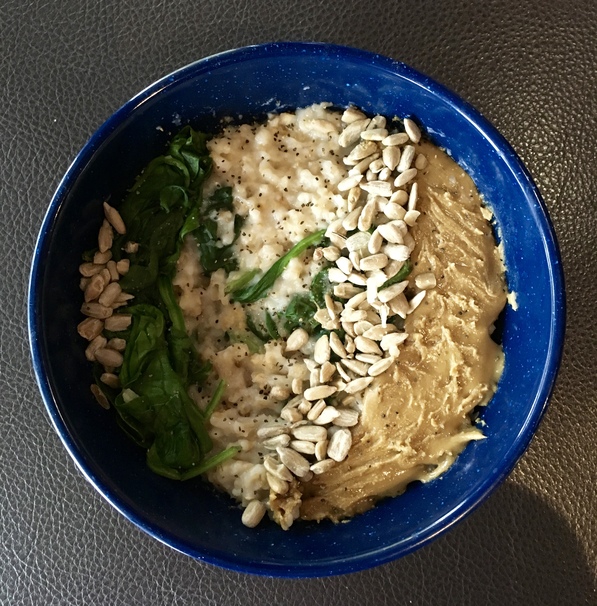 ramen, spinach, rice