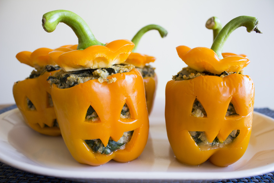 Make this Jack O’ Lantern Stuffed Peppers Recipe For Halloween