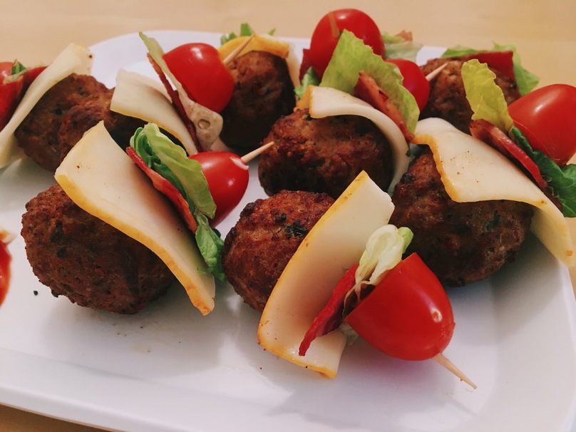 BiteSized Bacon Cheeseburger Meatball Skewers for Any Occasion