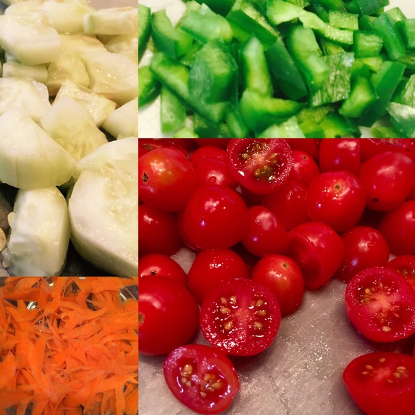 radish, cabbage, garlic, pepper, vegetable, cucumber, salad, tomato