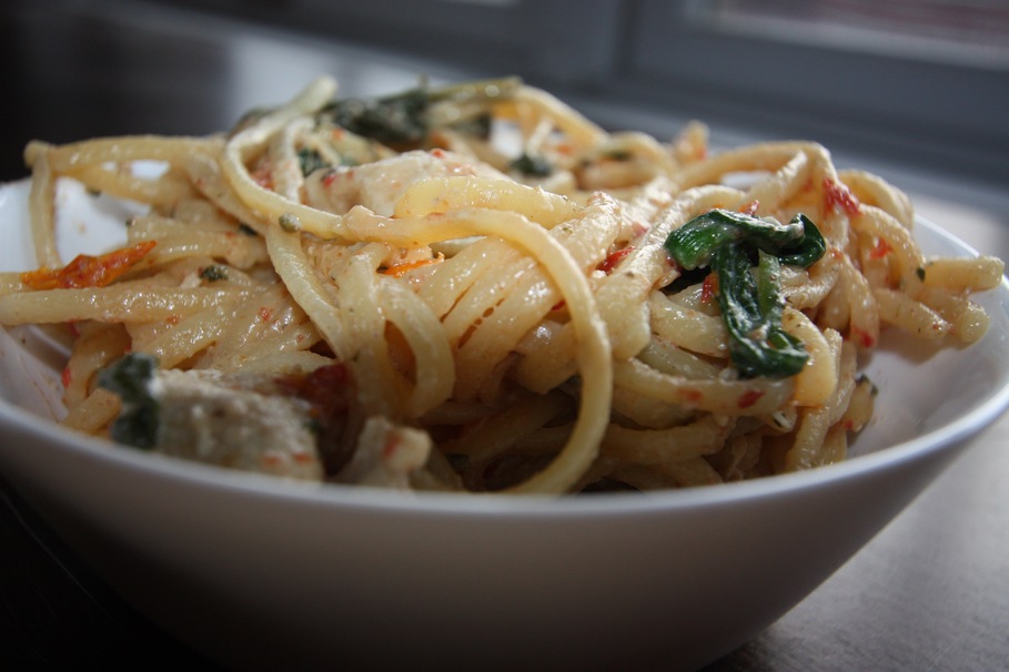 fettuccine, vegetable, basil, sauce, spaghetti, pasta