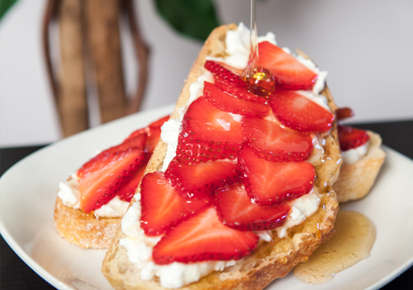 Strawberry Honey Ricotta Toast