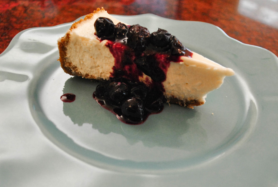 Classic Cheesecake with Blueberry Compote