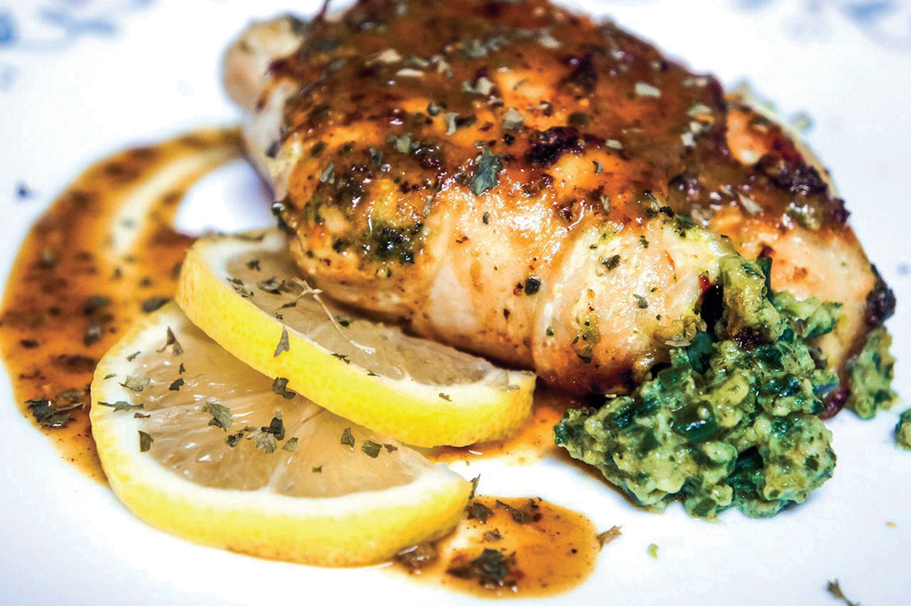 Spinach Soufflé Stuffed Chicken