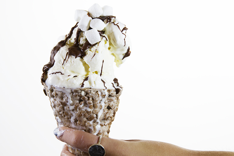 Ice Cream Cones Made Out of Cereal