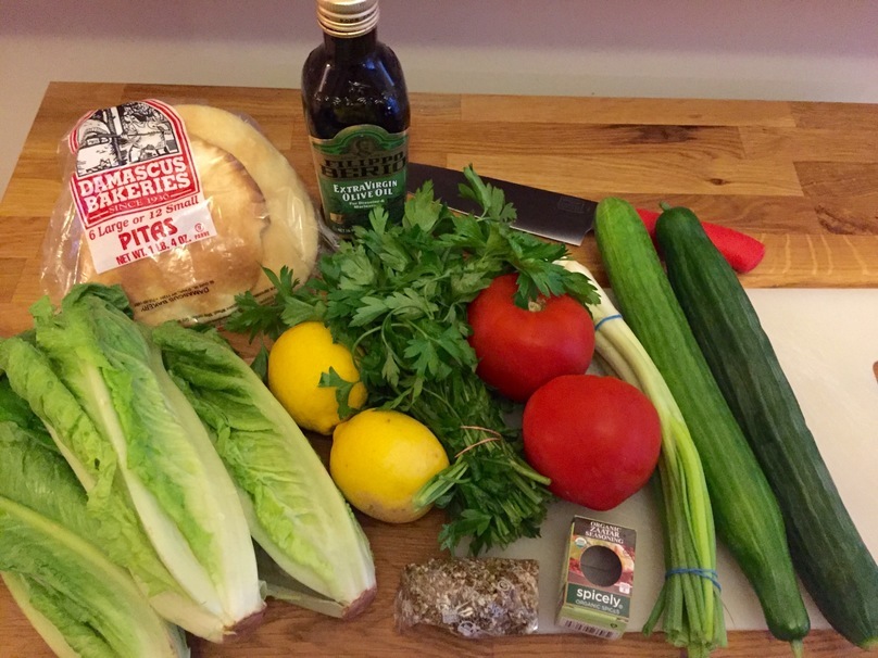 cabbage, salad, garlic, parsley, onion, lettuce, pepper, cucumber, tomato, vegetable