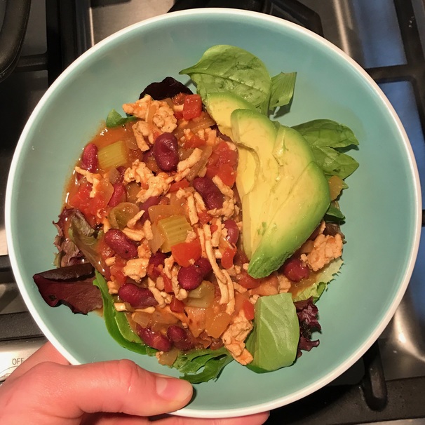 bacon, salad, avocado