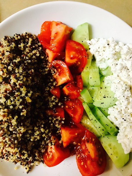 teriyaki, rice, salad