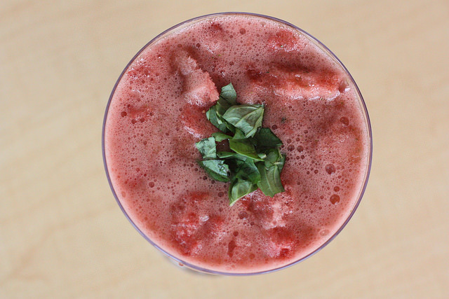 smoothie, juice, strawberry, watermelon, mint