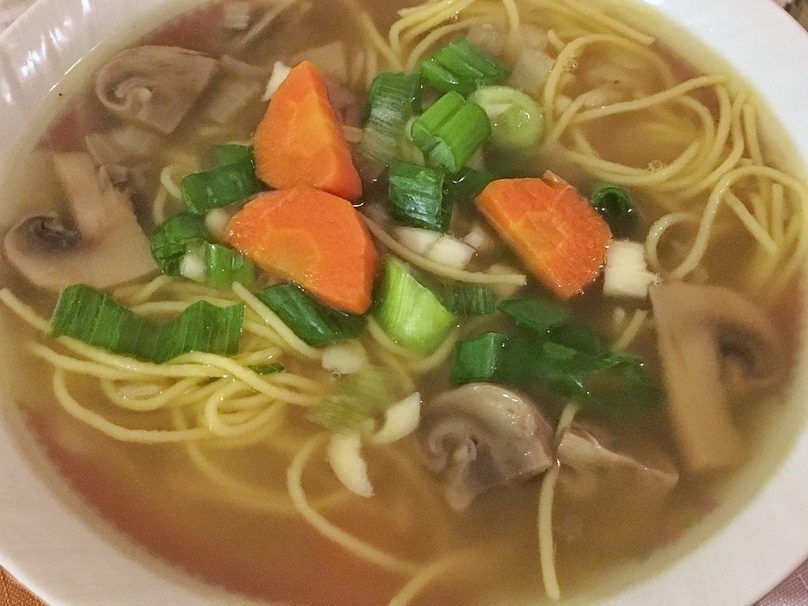 carrot, vegetable, ramen, broth, chicken, noodle, soup