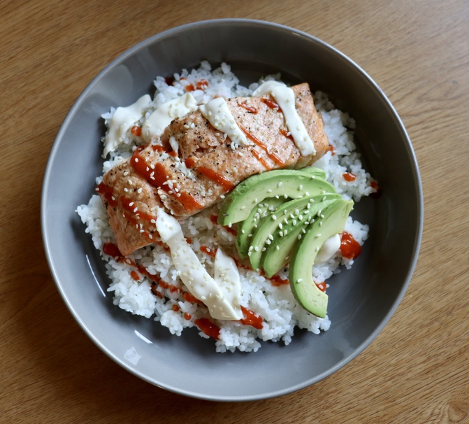 Trying the Emily Mariko Salmon Bowl on Tik Tok