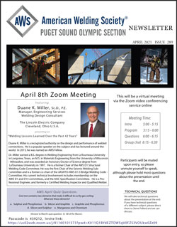 AWS Puget Sound Olympic Section April Meeting Announcement