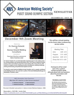 AWS Puget Sound Olympic Section December Meeting Announcement