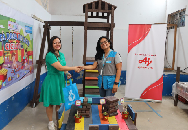 <p class="ql-align-justify">Ajinomoto del Perú dona espacios lúdicos de plástico reciclado a instituciones educativas de Ventanilla</p>