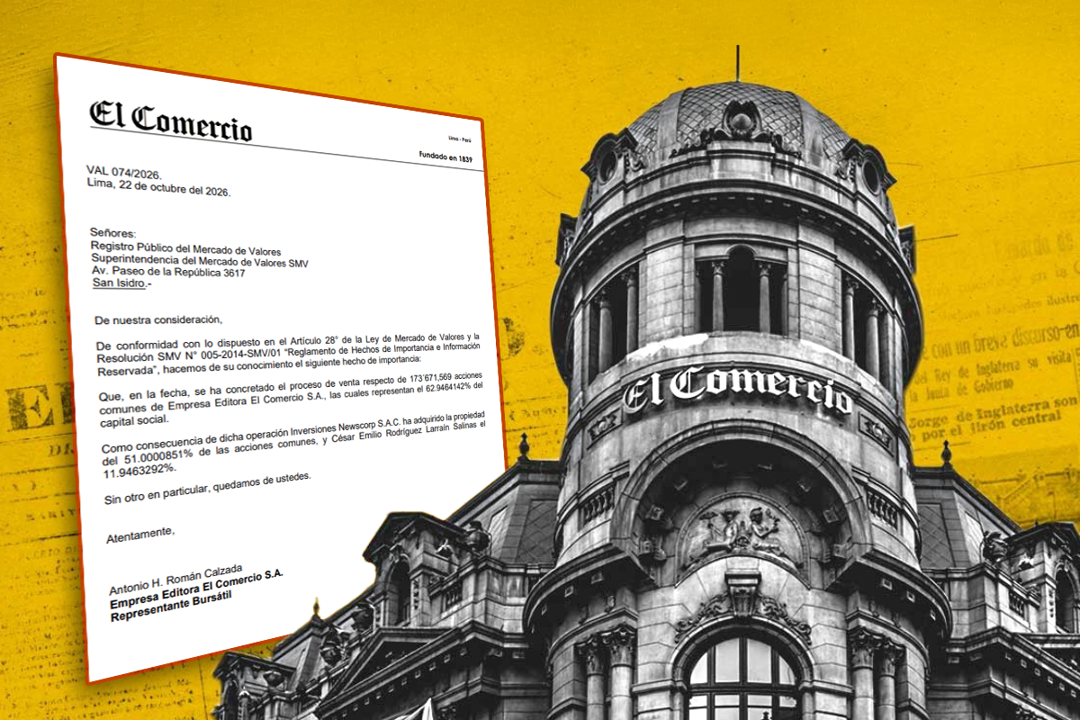 <p>Grupo El Comercio cambia de manos: Inversiones Newscorp y Rodríguez Larraín adquieren el control del <em>holding </em>de medios</p>