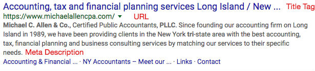 meta description/title tag