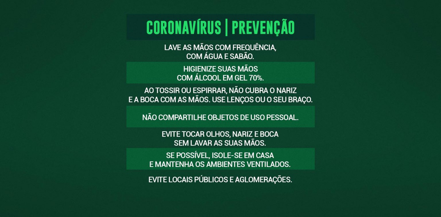 Comunicado de prevenção contra o coronavírus