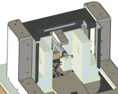 Supporting the part removal gantry with foam, inset