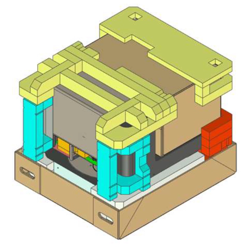 Protecting the top of the packaged Form Auto with foam