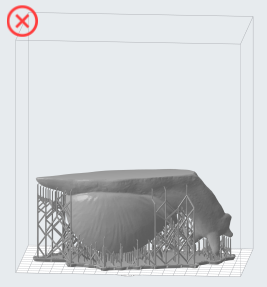 A part whose branching features print separately before merging, increasing the risk of a print failure