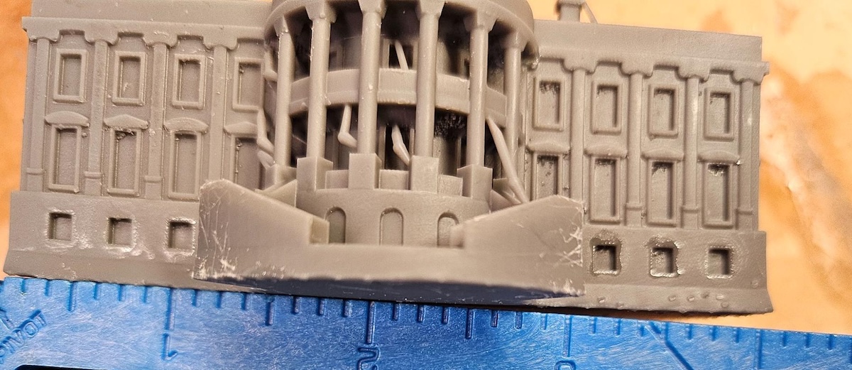 Part showing large surface curling