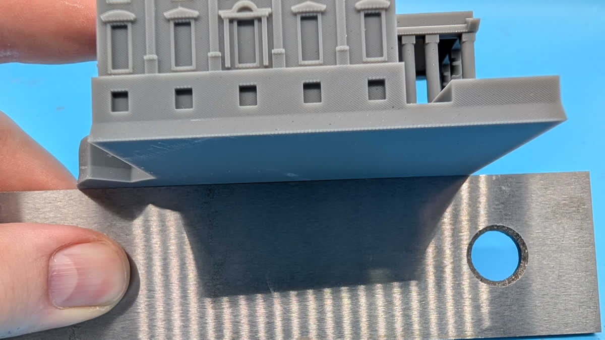 Model oriented to avoid large surface curling