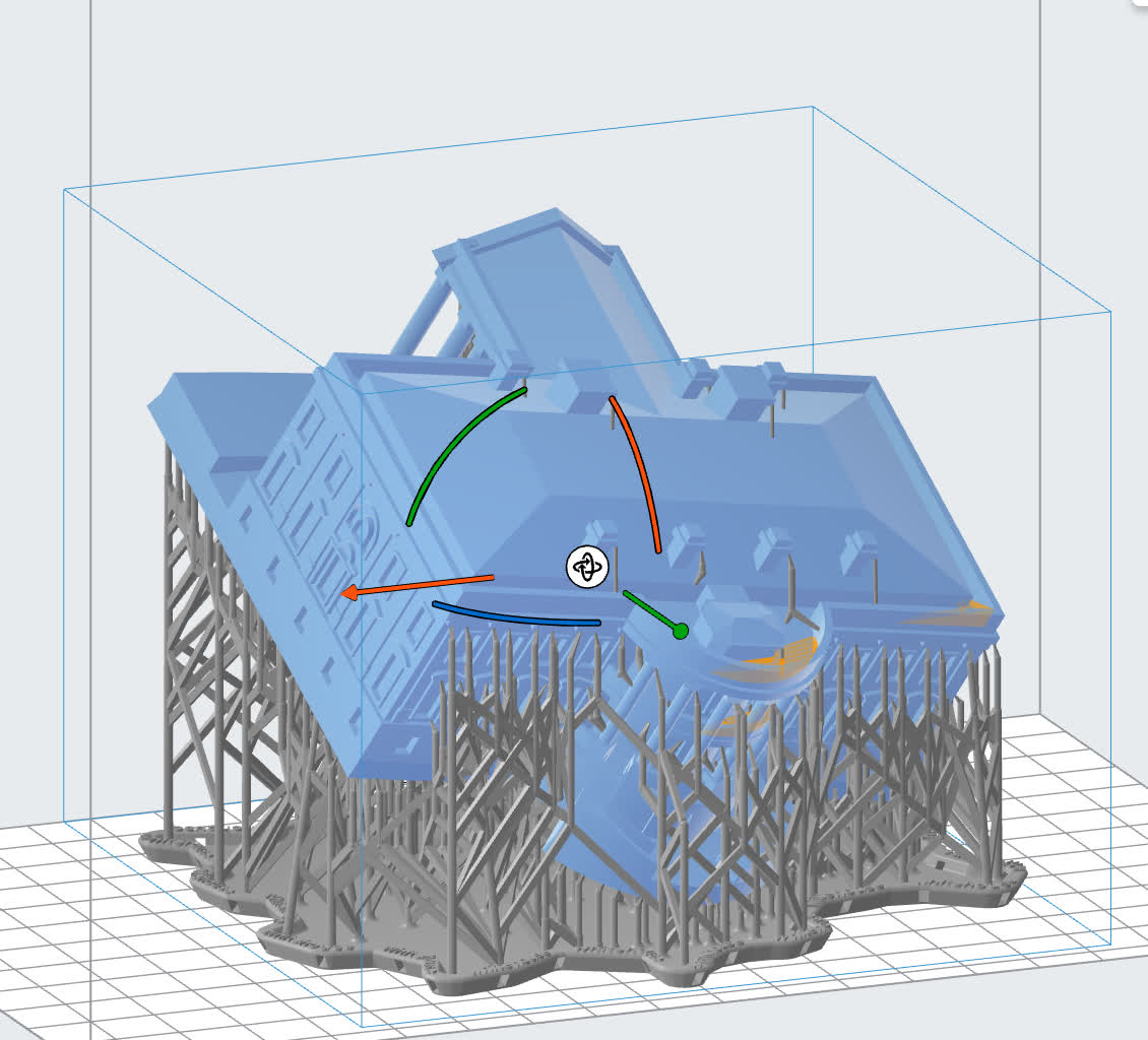 Improper model orientation that can cause large surface curling