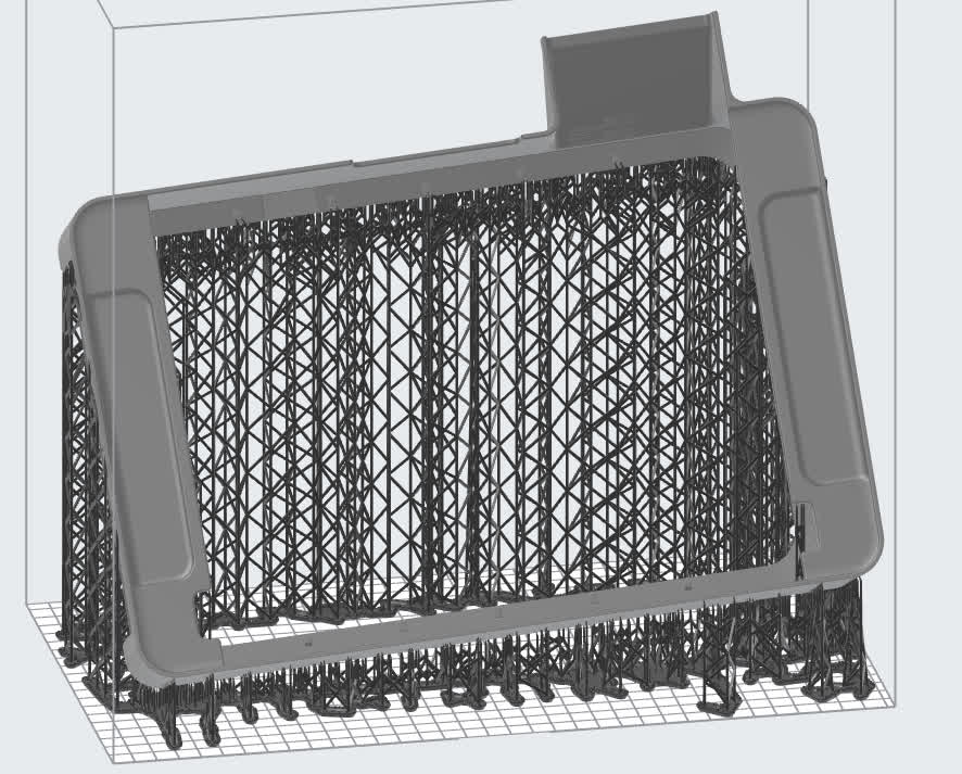 Recommended orientation for a resin tank frame