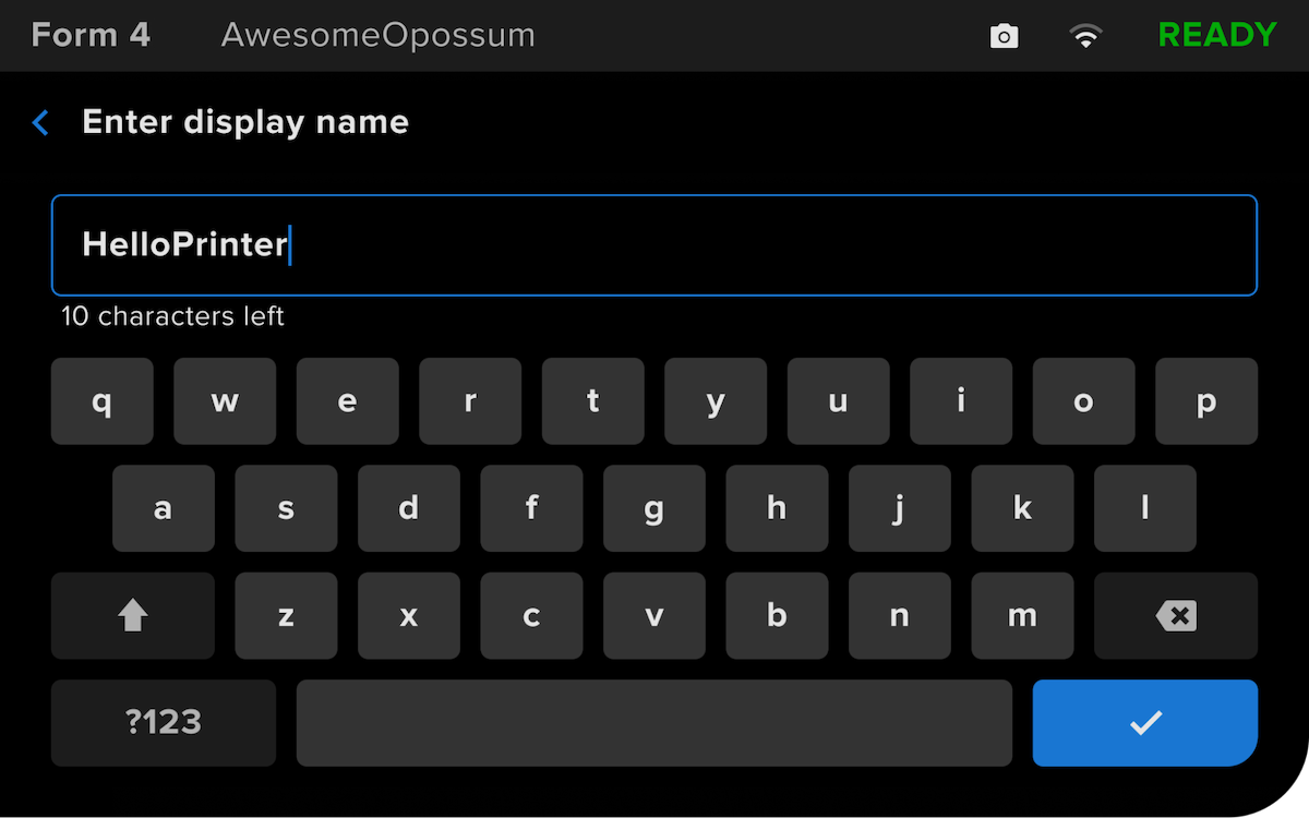 輸入顯示名稱界面