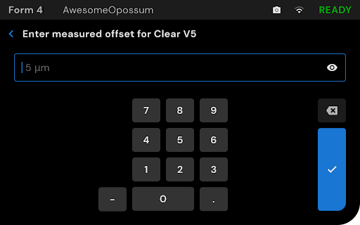 輸入測量偏移值