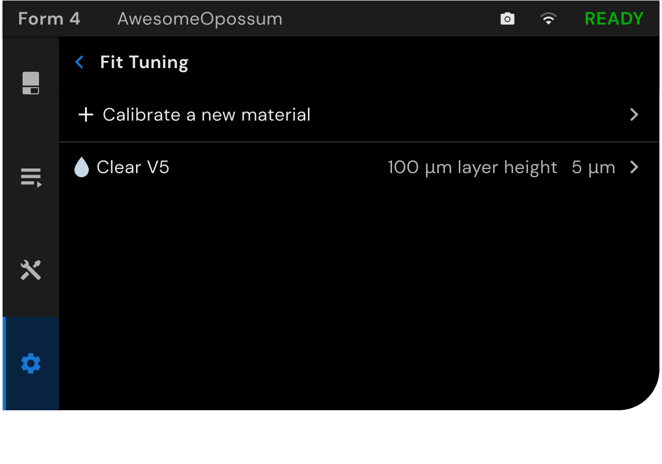 適配調整設定畫面