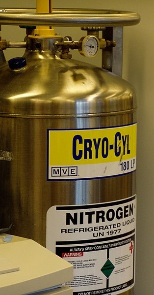 Example of a liquid nitrogen dewar