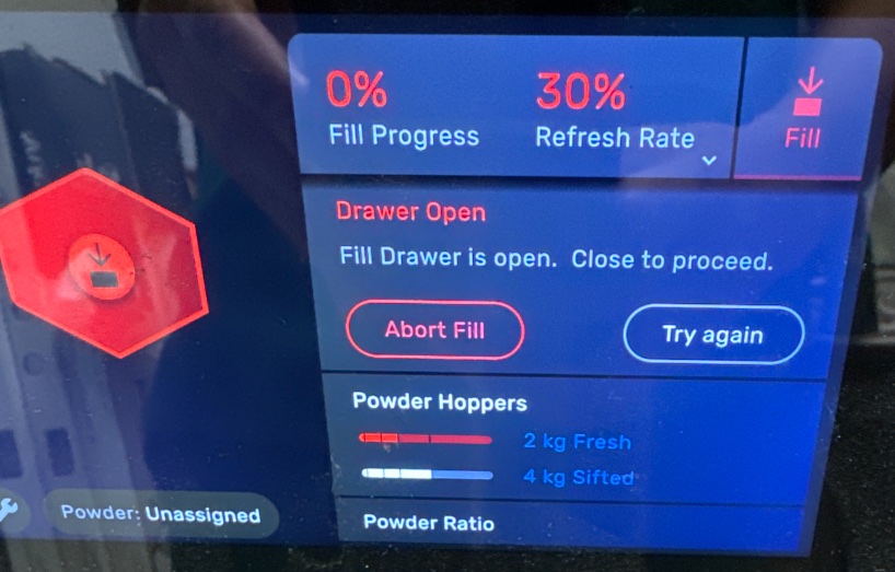 Cartridge weight error